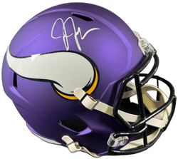 Image of Justin Jefferson Autographed Minnesota Vikings F/S Tribute Speed Helmet BAS COA