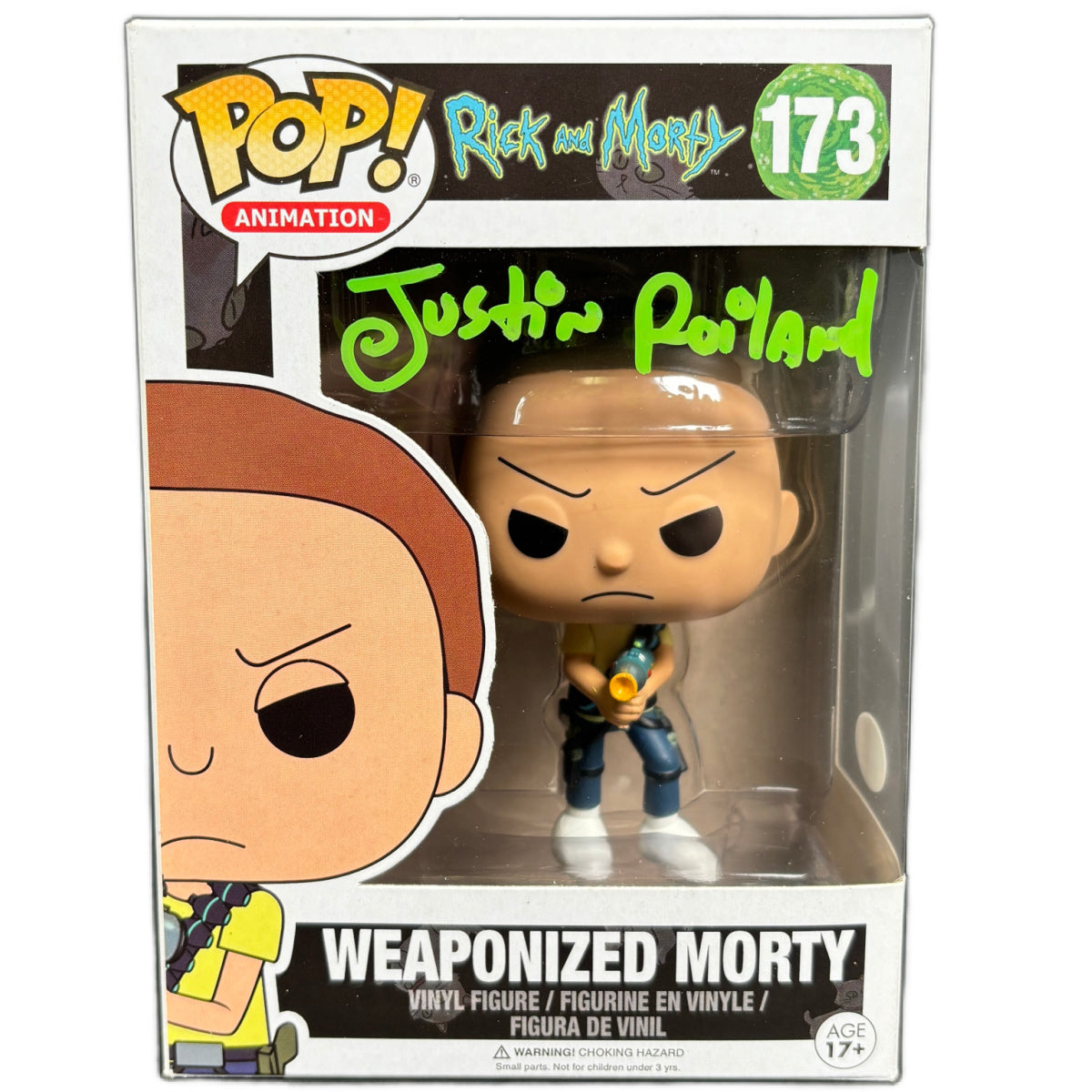 Justin Roiland Signed Funko POP Rick and Morty Weaponized Morty 173 Autographed JSA