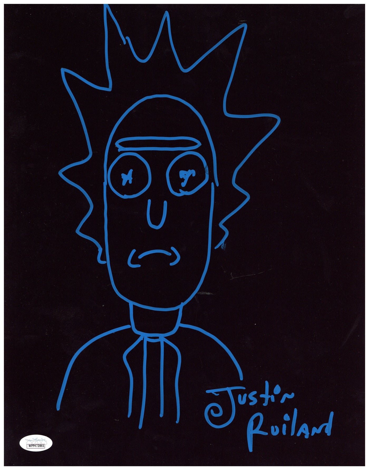 Justin Roiland Signed and Sketch Rick and Morty Autographed JSA COA