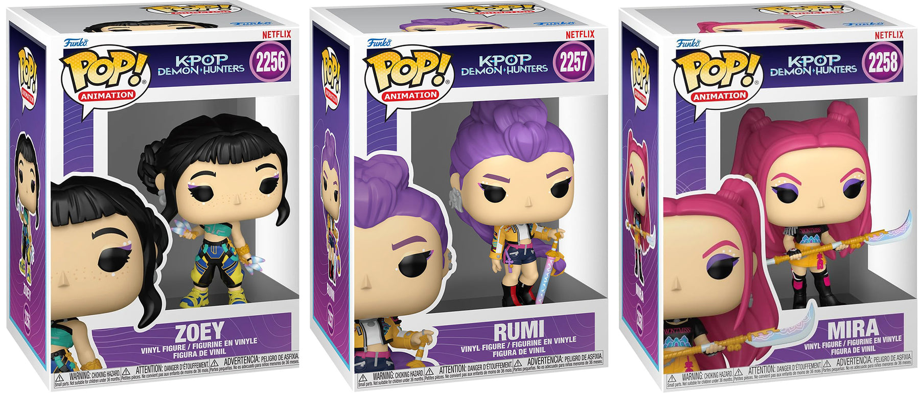 KPop Demon Hunters Huntrix Rumi Mira Zoey Funko Pop! Vinyl