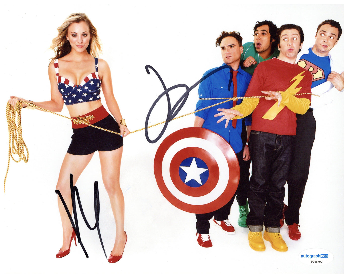 Kaley Cuoco & Jim Parsons Signed 8x10 Photo The Big Bang Theory Autographed ACOA