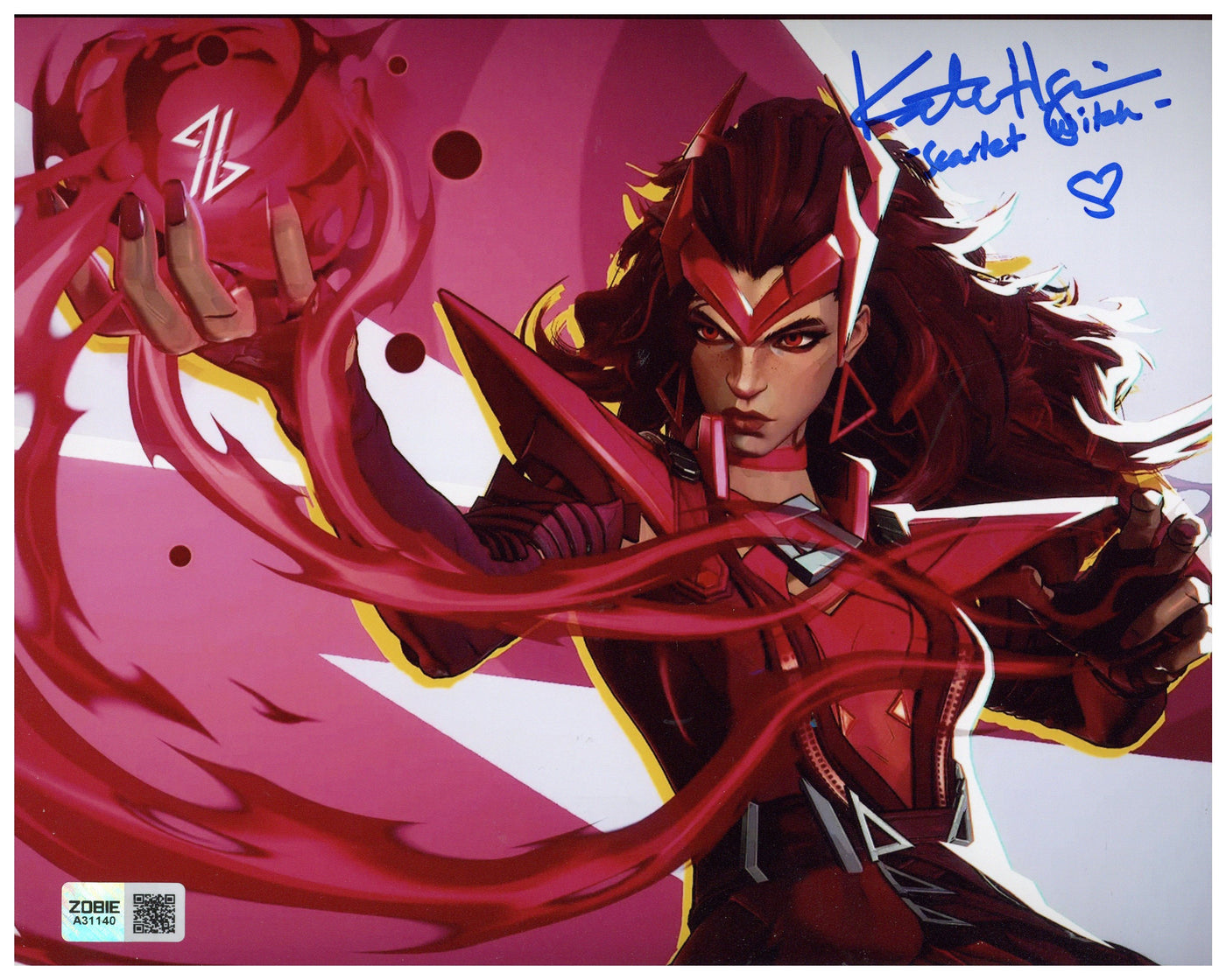Kate Higgins Signed 8x10 Photo Scarlet Witch Marvel Rivals Autographed JSA COA