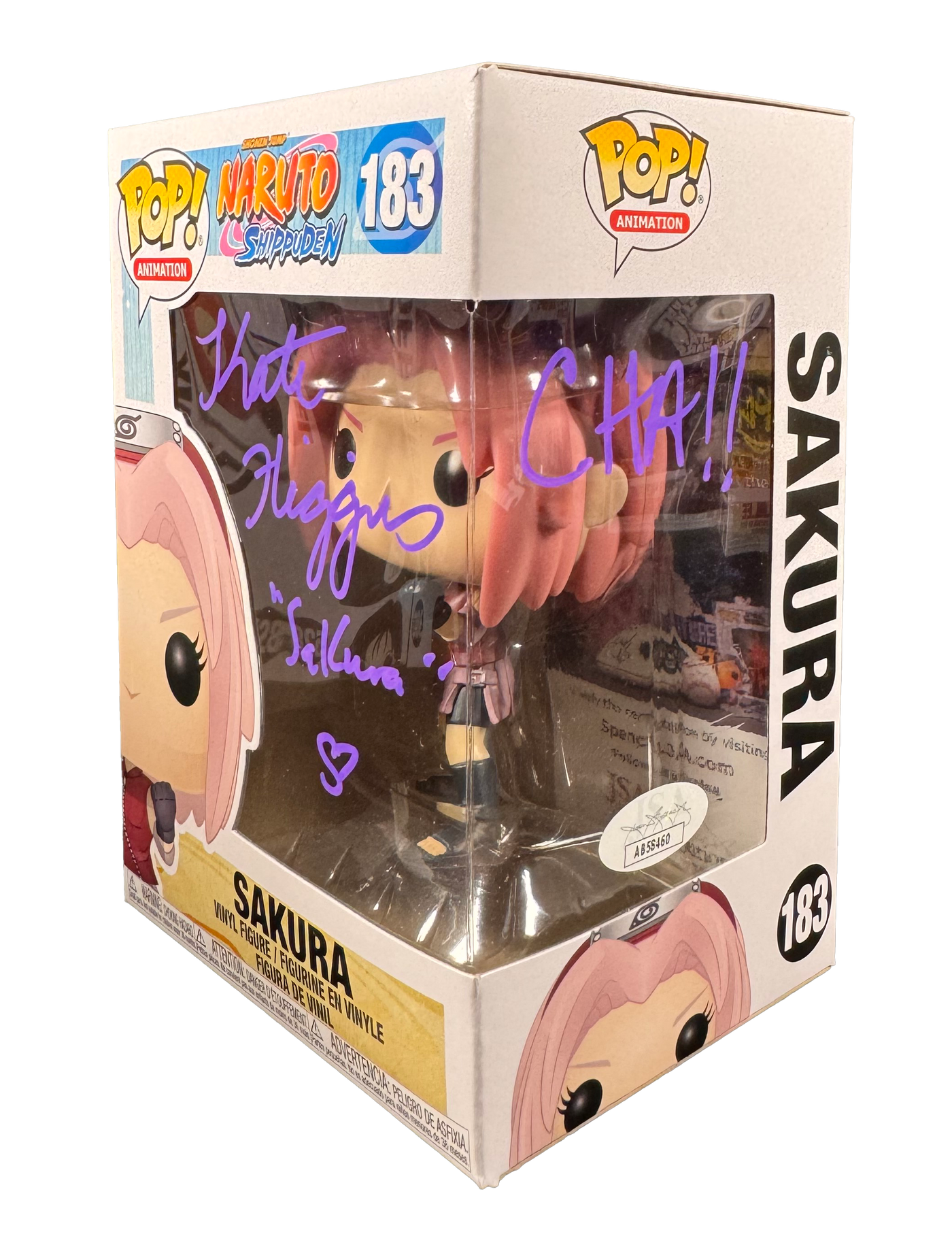Kate Higgins Signed Funko POP Naruto Sakura #183 Autographed JSA COA B