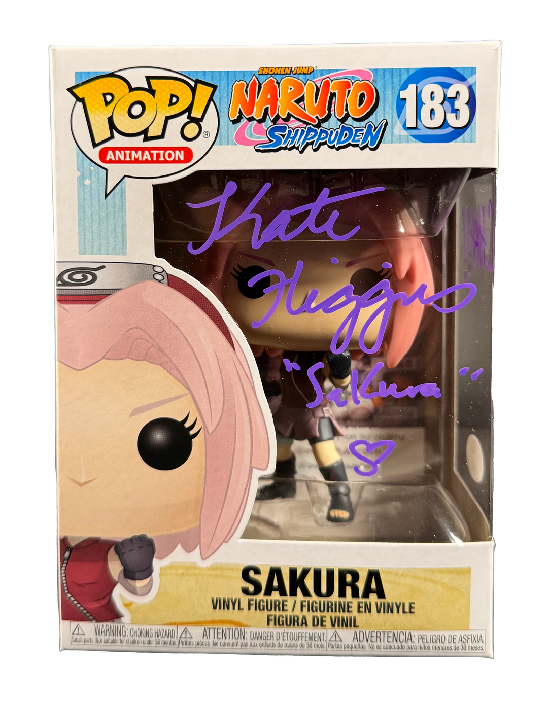 Kate Higgins Signed Funko POP Naruto Sakura #183 Autographed JSA