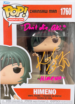 Image of Katelyn Barr Signed Funko POP Chainsaw Man Himeno Anime Autographed Zobie COA 3