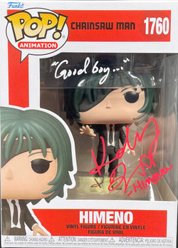Image of Katelyn Barr Signed Funko POP Chainsaw Man Himeno Anime Autographed Zobie COA 5