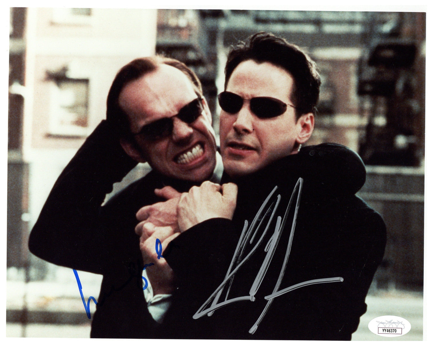 Keanu Reeves & Hugo Weaving Signed 8x10 Photo The Matrix Autographed JSA COA