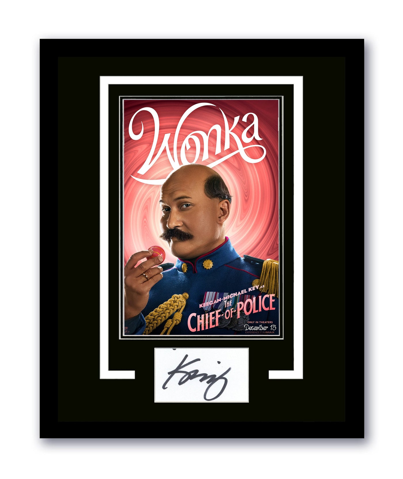 Keegan-Michael Key Signed Cut Framed Wonka Wall Display Autographed JSA COA