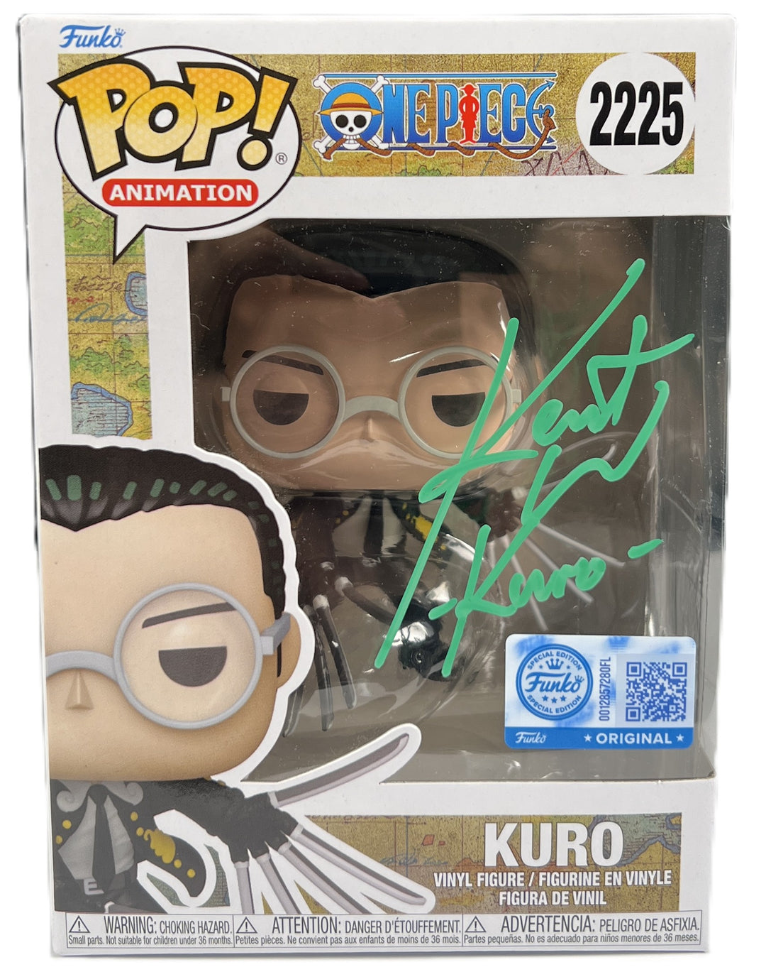 Kent Williams Signed Funko Pop One Piece Kuro Autographed Zobie