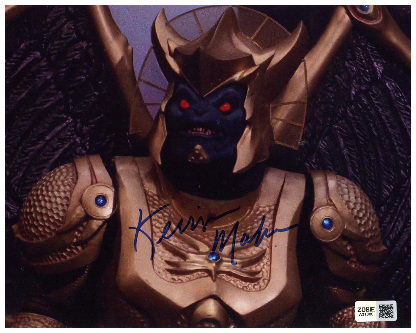 Kerrigan Mahan Signed 8x10 Photo Mighty Morphin Power Rangers Goldar Zobie COA 2