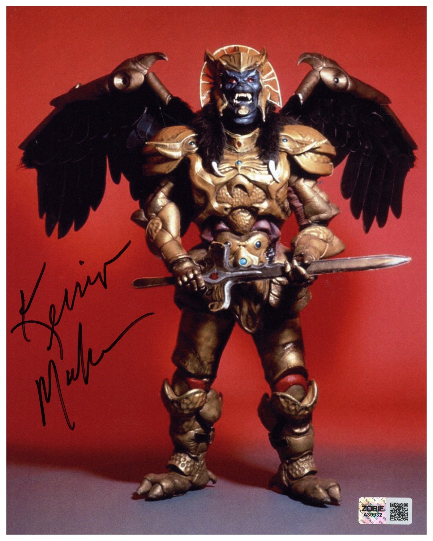Kerrigan Mahan Signed 8x10 Photo Mighty Morphin Power Rangers Goldar Zobie COA 3