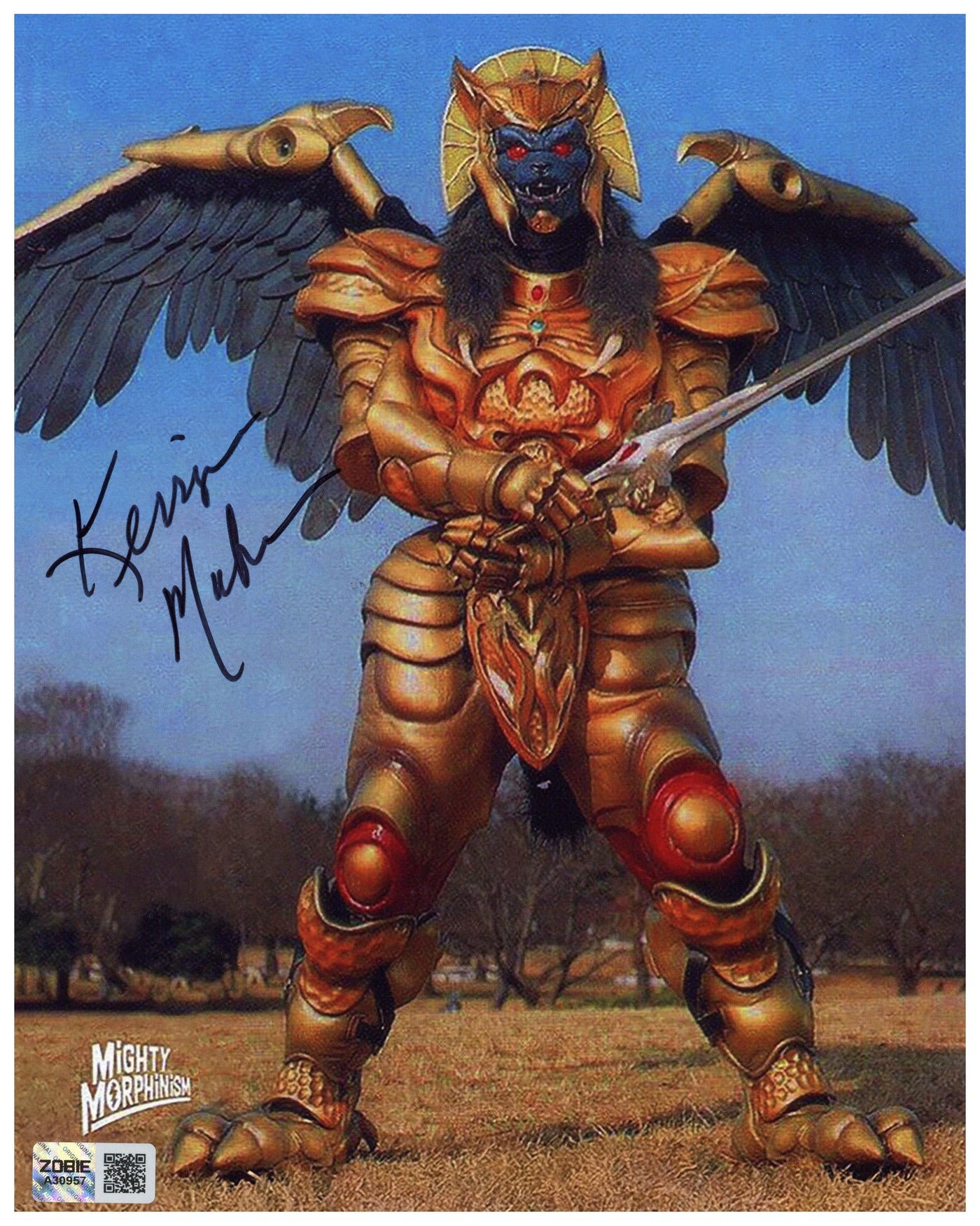 Kerrigan Mahan Signed 8x10 Photo Mighty Morphin Power Rangers Goldar Zobie COA 5