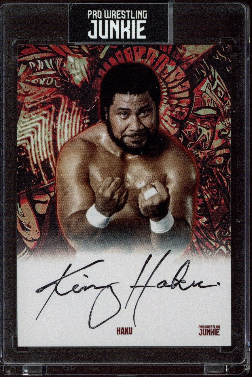 King Haku Signed PWJ Trading Card WWF Pro Wrestling Authentic Autograph