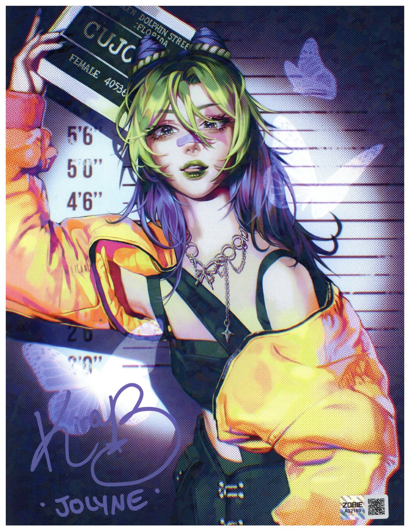 Kira Buckland Signed 8.5x11 Photo JoJo’s Bizarre Adventure Autographed Zobie COA