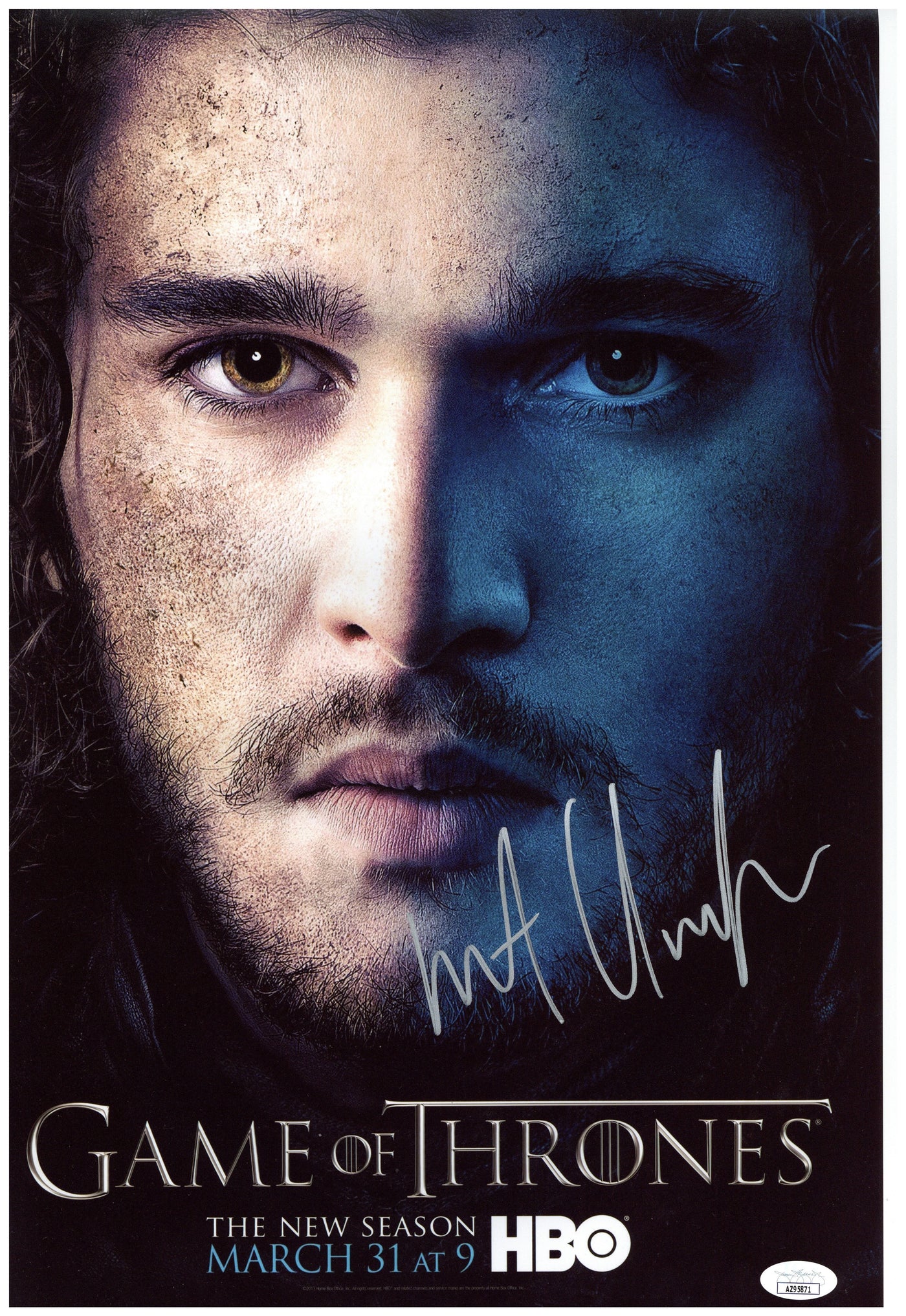 Kit Harington Signed 12x18 Photo Game of Thrones Jon Snow Autographed JSA COA 3