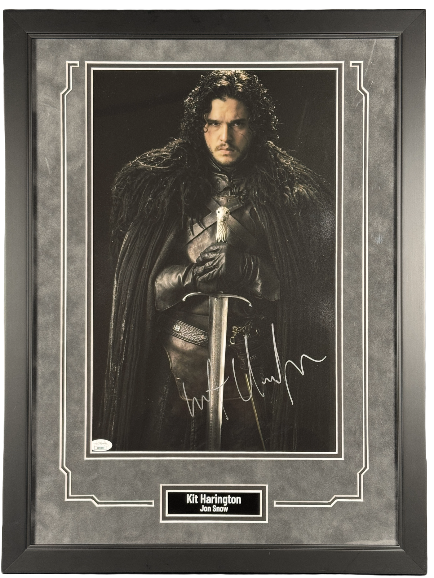 Kit Harington Signed Custom Framed 12x18 Photo Game of Thrones Jon Snow JSA COA