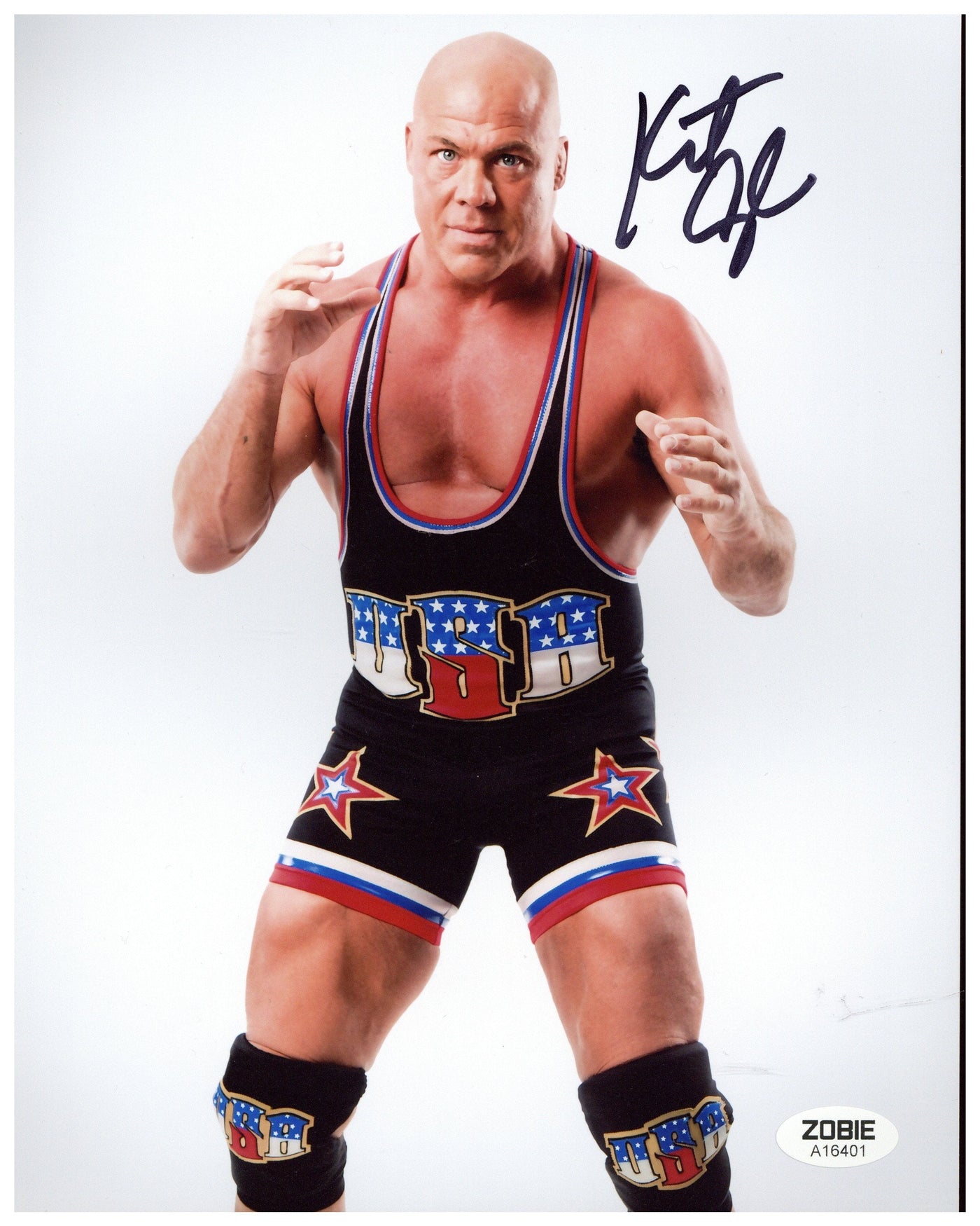 Kurt Angle Signed 8x10 Photo WWE HOF Wrestler Autographed Zobie COA #2