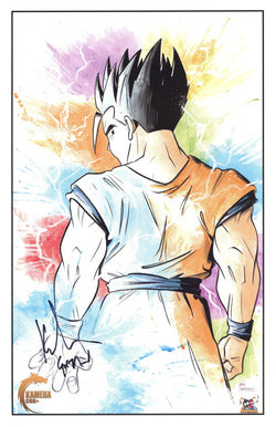 Image of Kyle Hebert Signed 11x17 Art Print Dragon Ball Z Gohan Autographed JSA COA