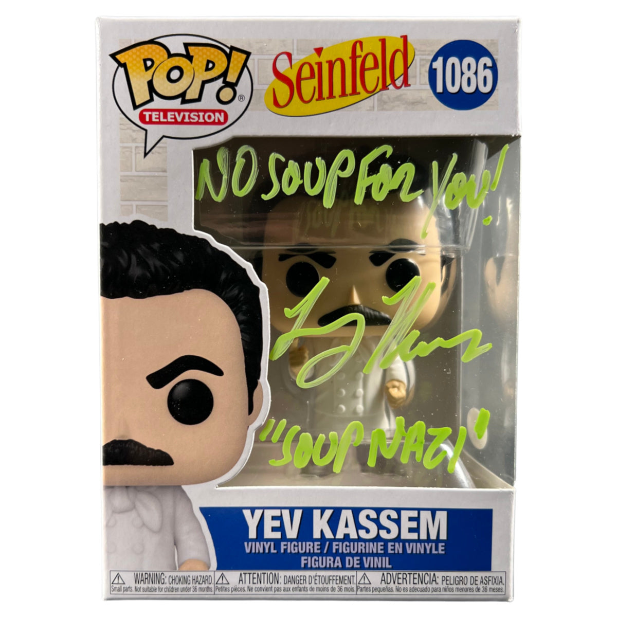 Larry Thomas Signed Funko POP Seinfeld Yev Kassem No Soup for You! Autographed JSA