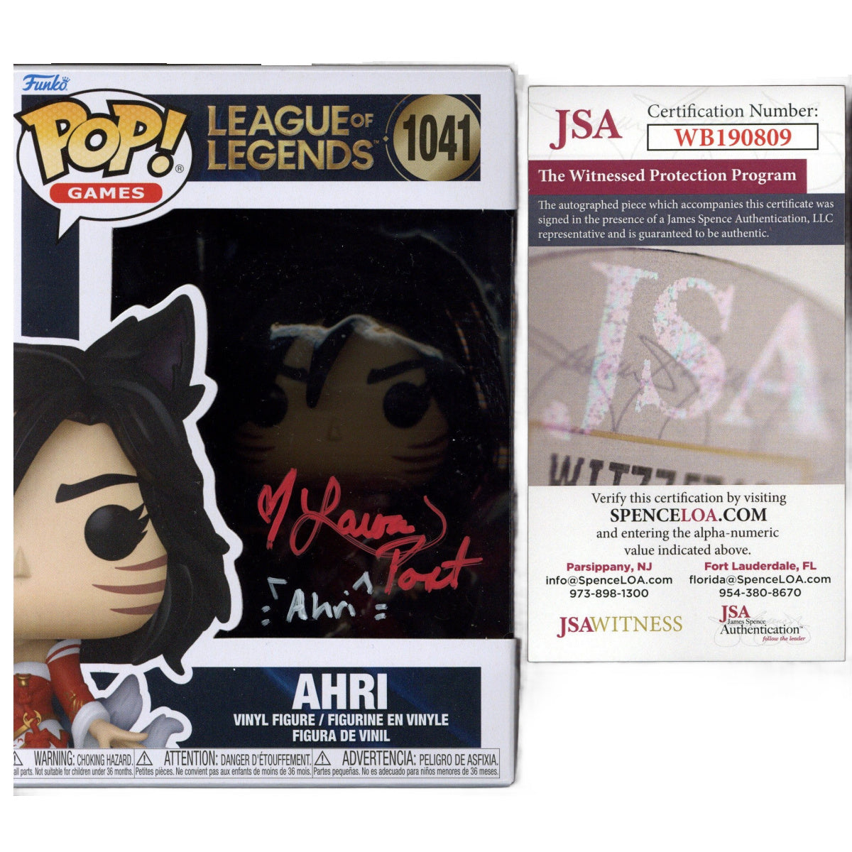 Laura Post Signed Funko POP League of Legends Ahri Autographed JSA COA