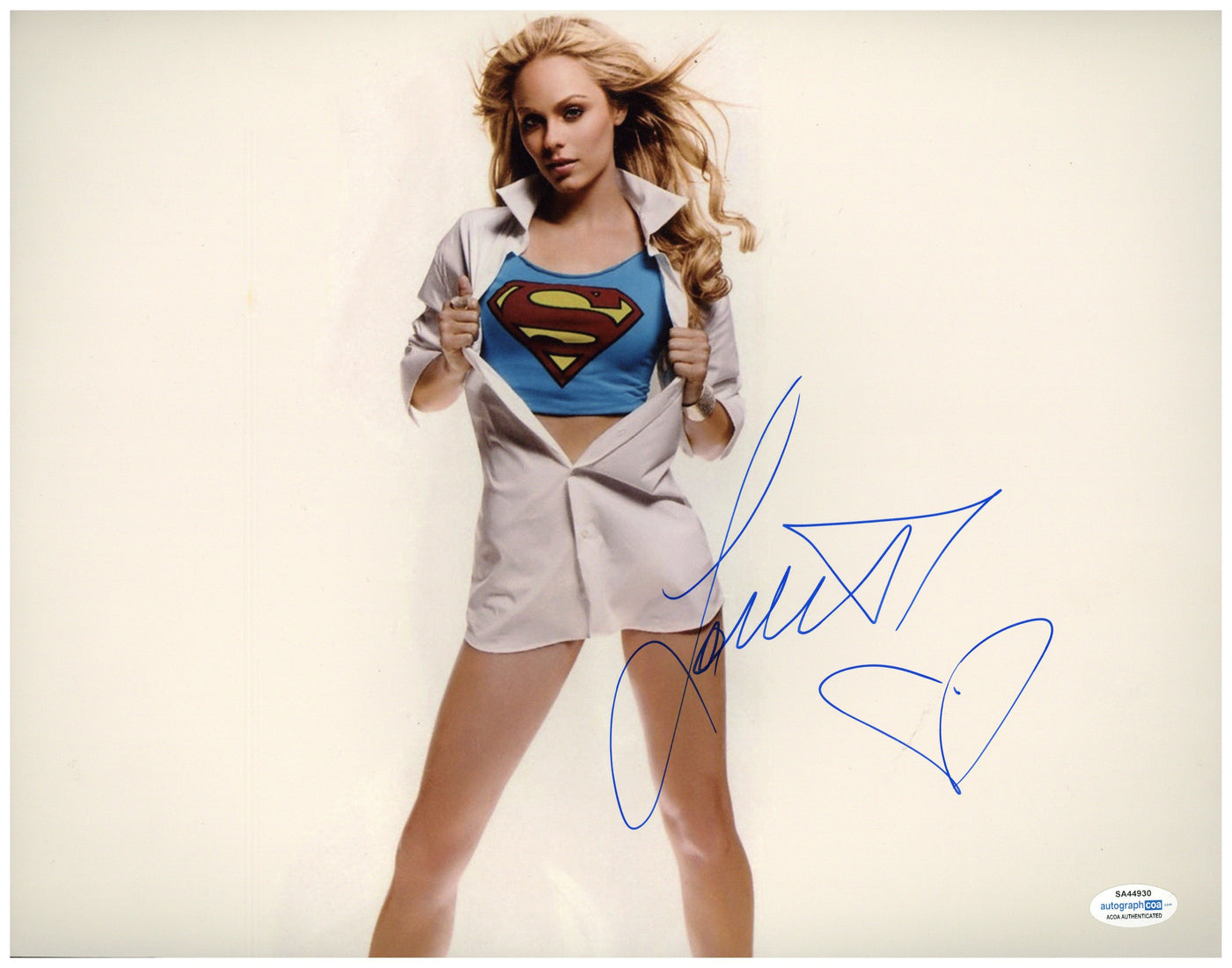 Laura Vandervoort Signed 11x14 Photo Smallville Autographed ACOA