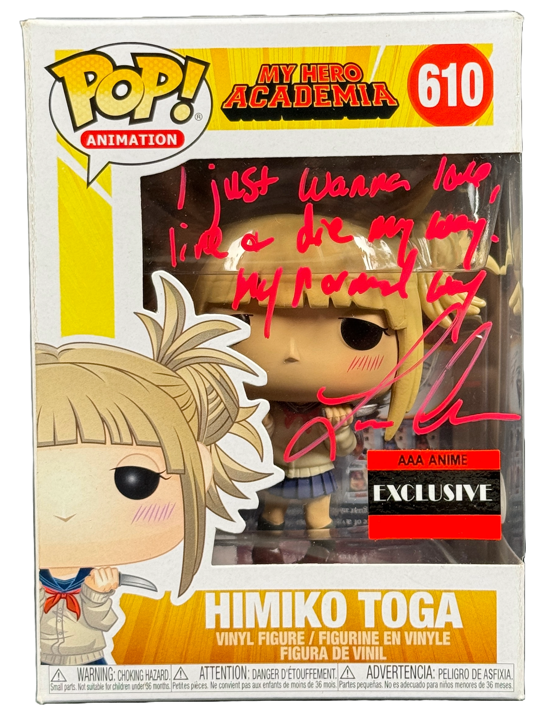 Fashion Toga signed funko pop