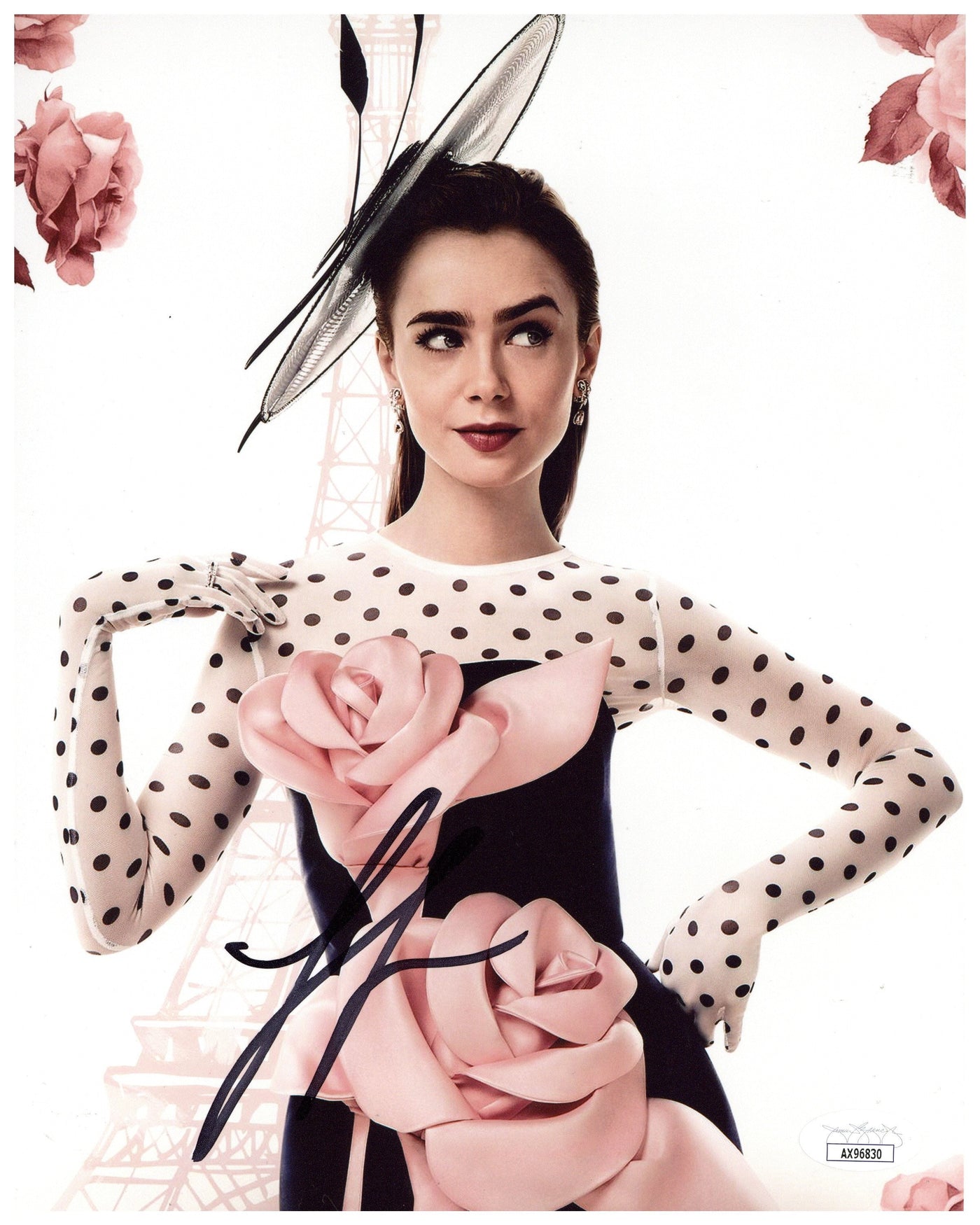 Lily Collins Signed 8x10 Photo Authentic Autographed JSA COA