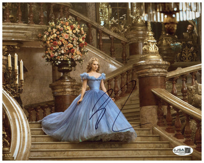 Lily James Signed 8x10 Photo Cinderella Autographed JSA COA