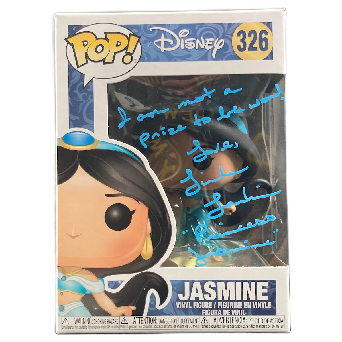 Linda Larkin Signed Funko POP Disney ALADDIN Jasmine Autographed JSA COA