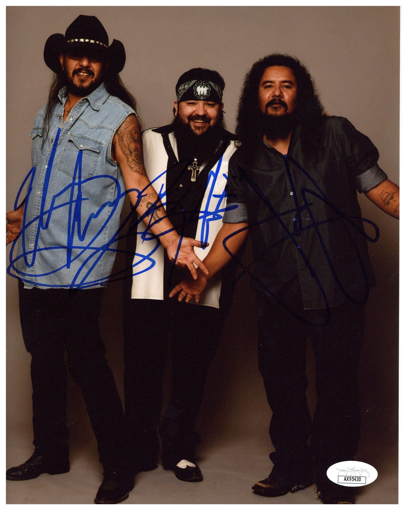 Los Lonely Boys Signed 8x10 Photo Latino Rock Autographed JSA COA #3