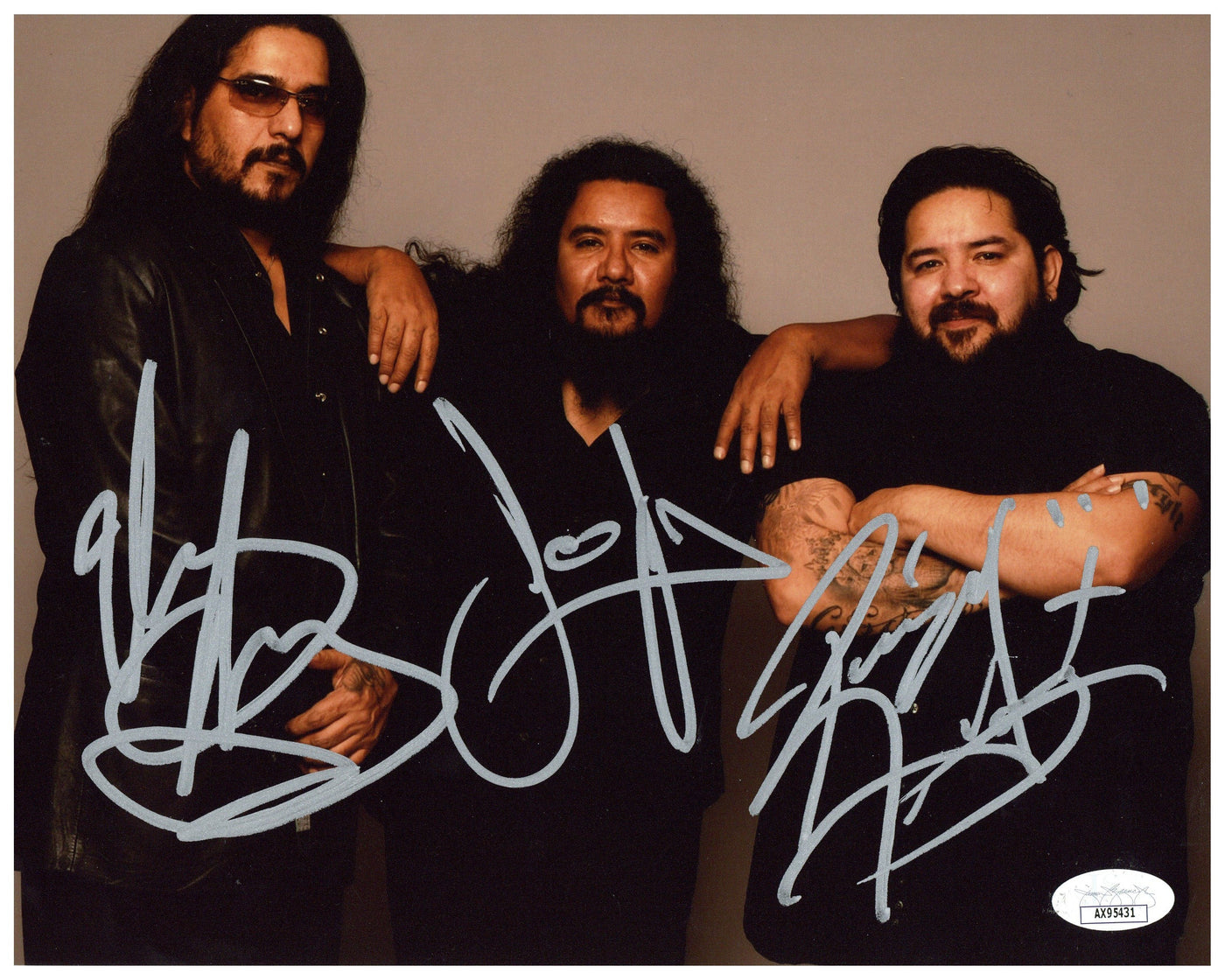 Los Lonely Boys Signed 8x10 Photo Latino Rock Autographed JSA COA