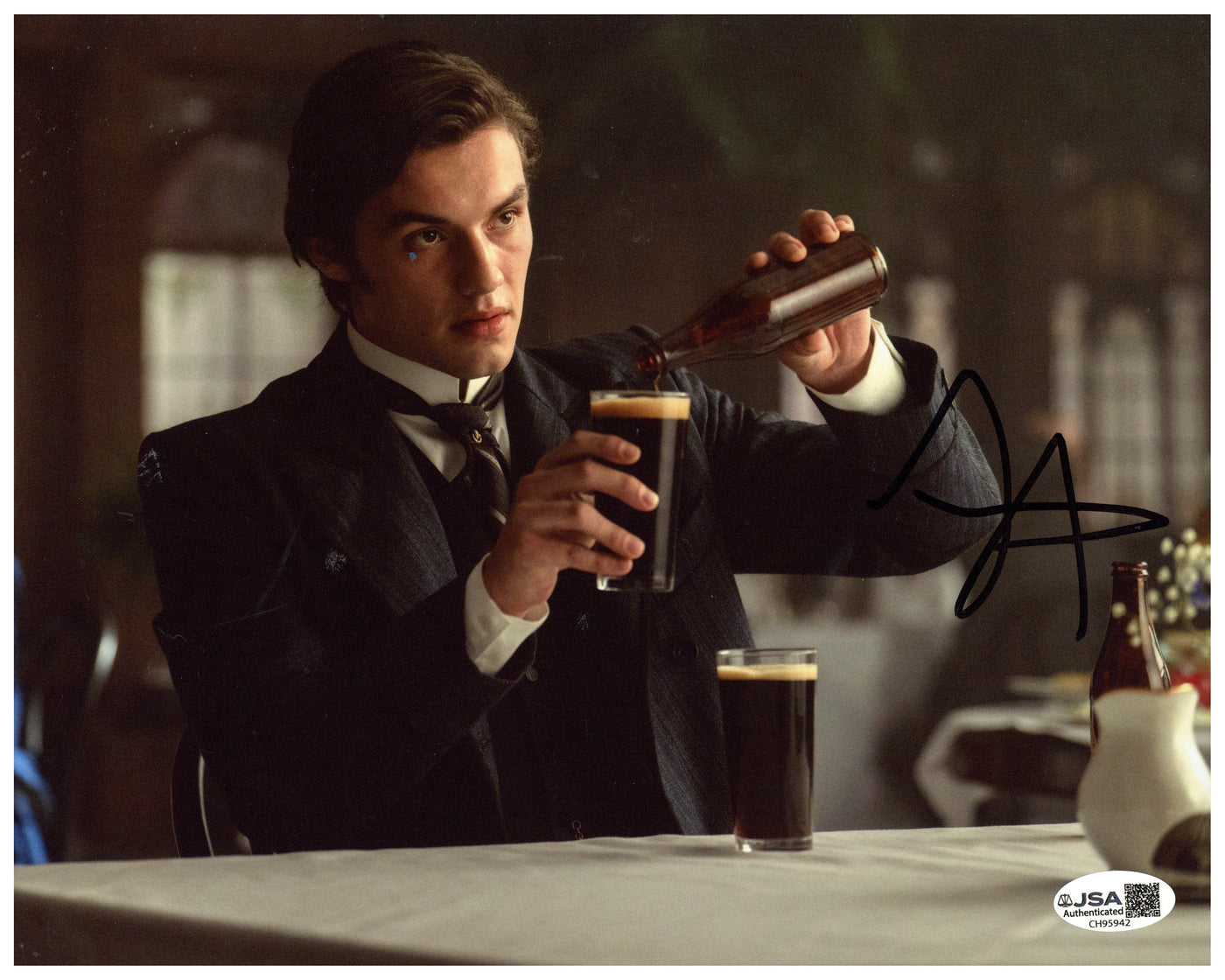 Louis Partridge Signed 8x10 Photo House of Guinness Autographed JSA COA 4