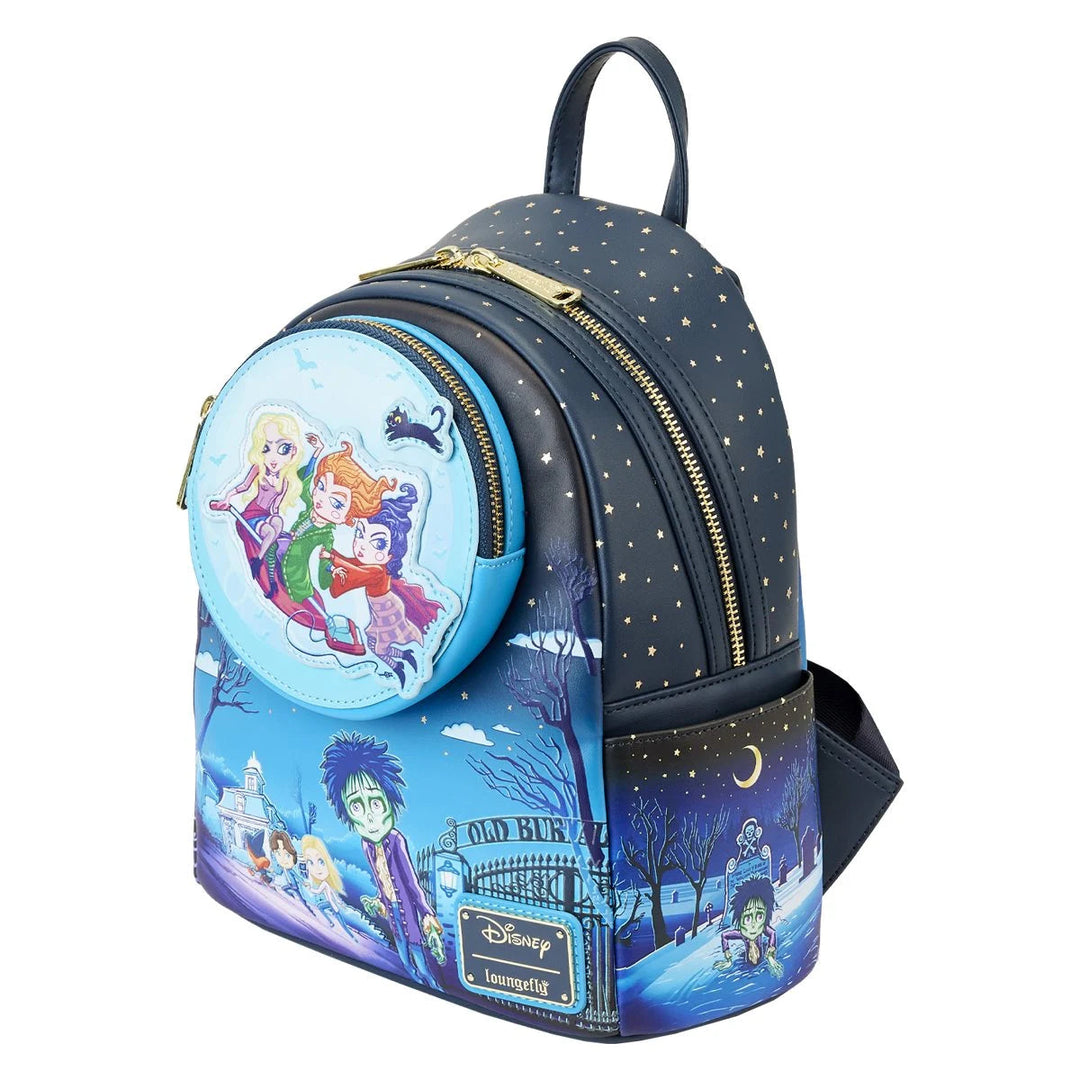 【Lounge Fly】Hocus Pocus Poster Glow Mini Backpack Loungefly Hocus Pocus Poster Glow-in-the-Dark Mini-Backpack