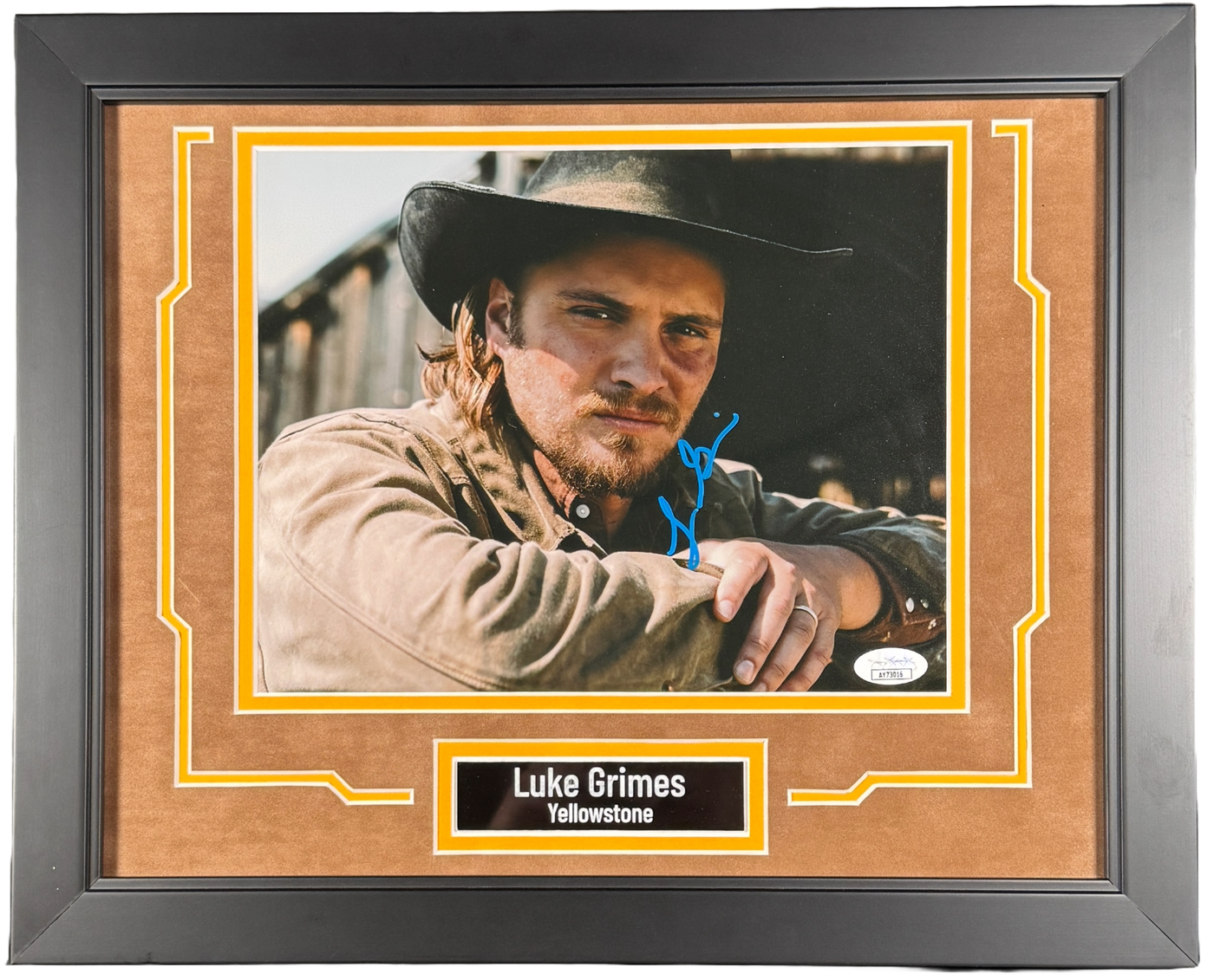 Luke Grimes Signed Custom Framed 8x10 Photo Yellowstone Kayce Dutton JSA COA