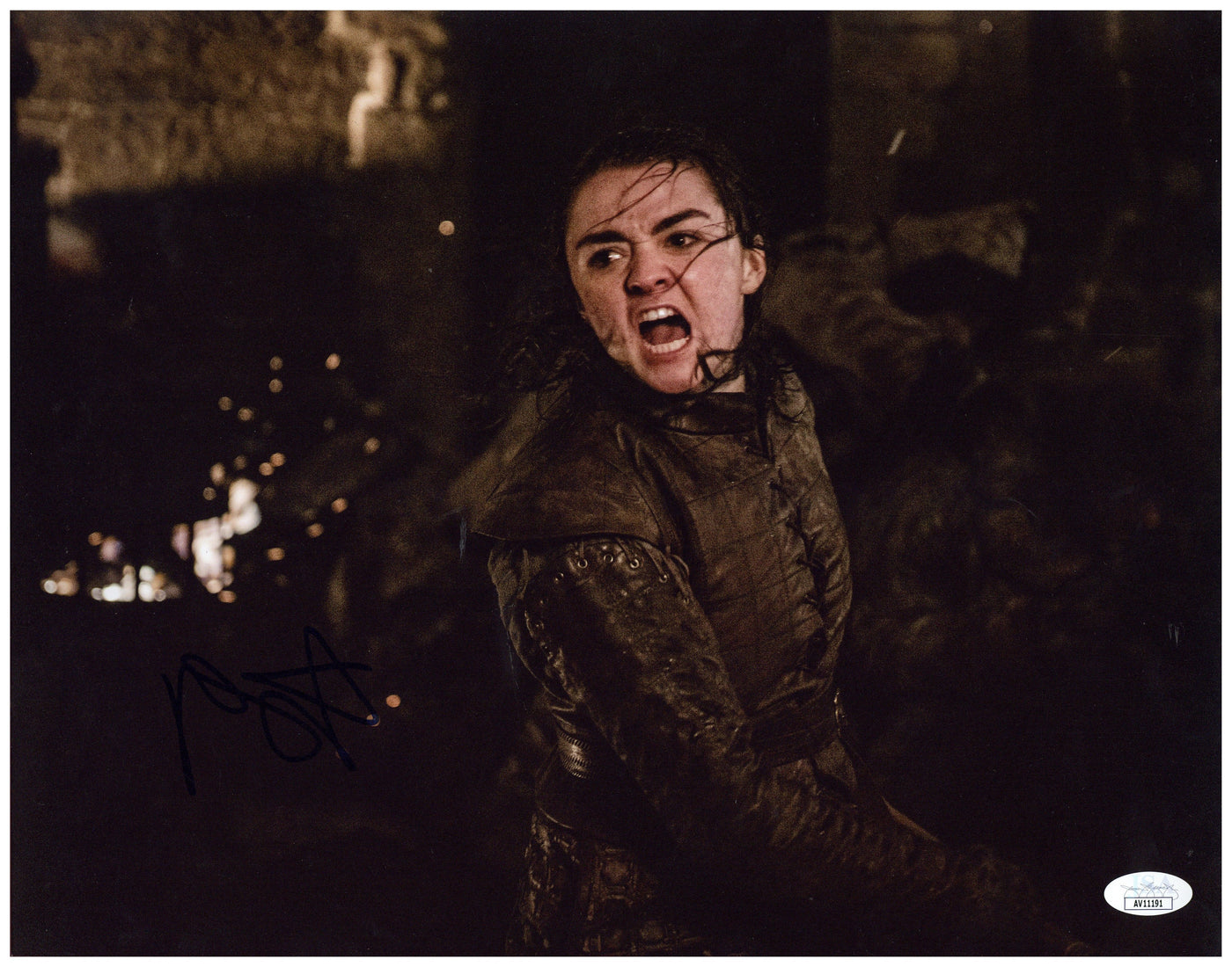 Maisie Williams Signed 11x14 Photo Game of Thrones Arya Autographed JSA COA