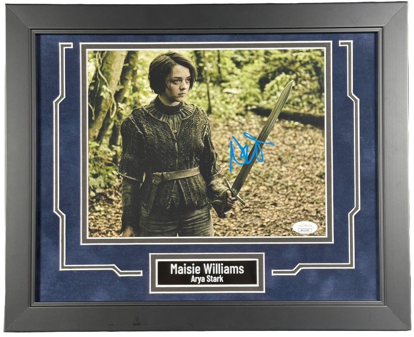 Maisie Williams Signed Custom Framed 8x10 Photo Game of Thrones Arya JSA COA