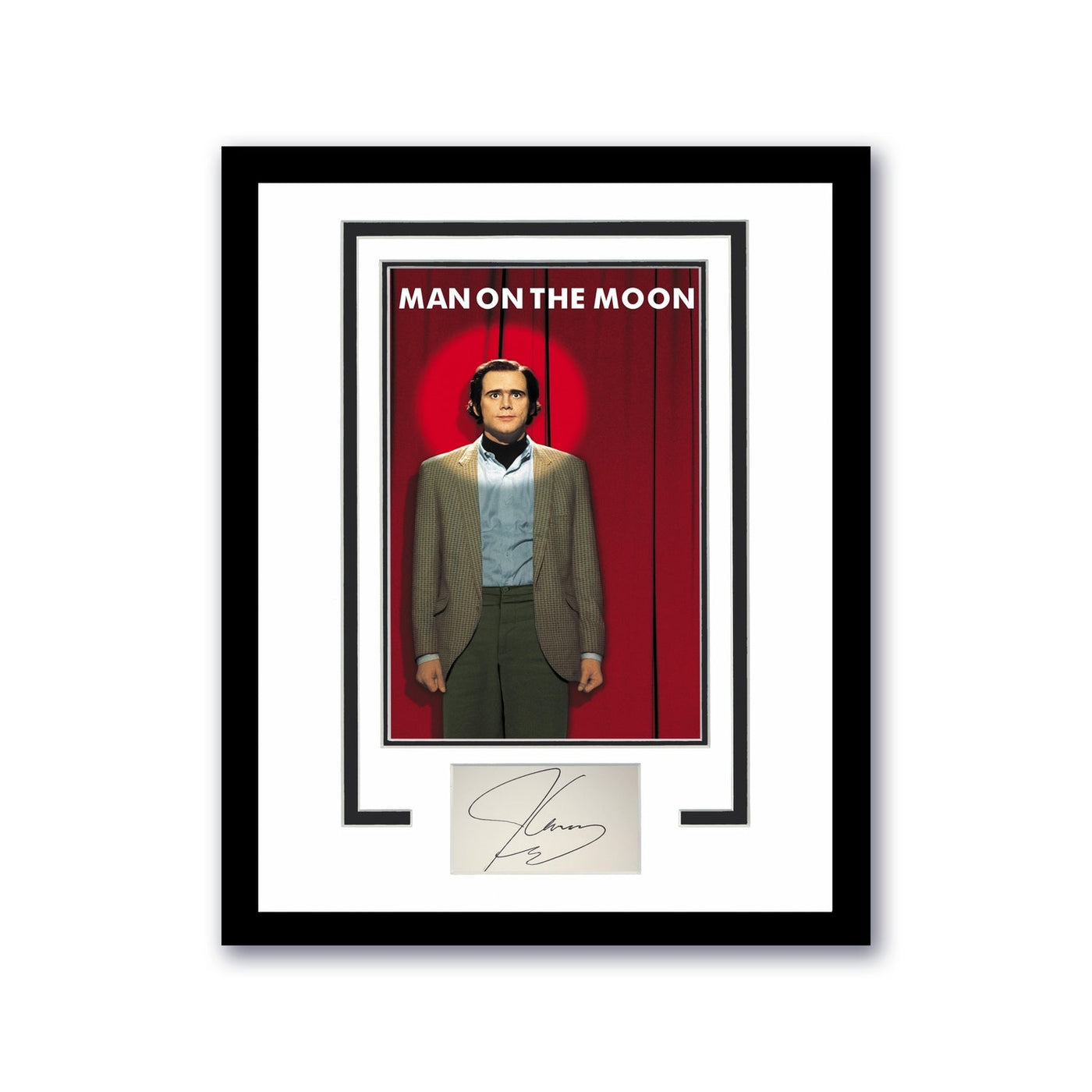 Man On The Moon Jim Carrey Signed 11x14 Framed Poster Photo Andy Kaufman ACOA
