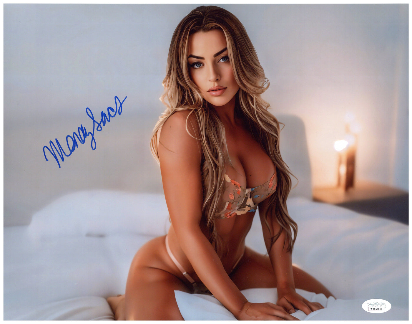 Mandy Sacs Signed 11x14 Photo WWE Mandy Rose Autographed JSA COA