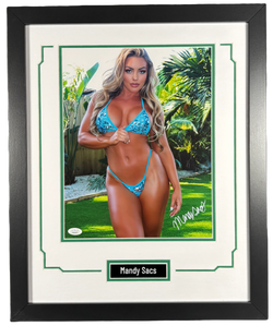 Image of Mandy Sacs Signed Custom Framed 11x14 Photo WWE Mandy Rose Autographed JSA COA