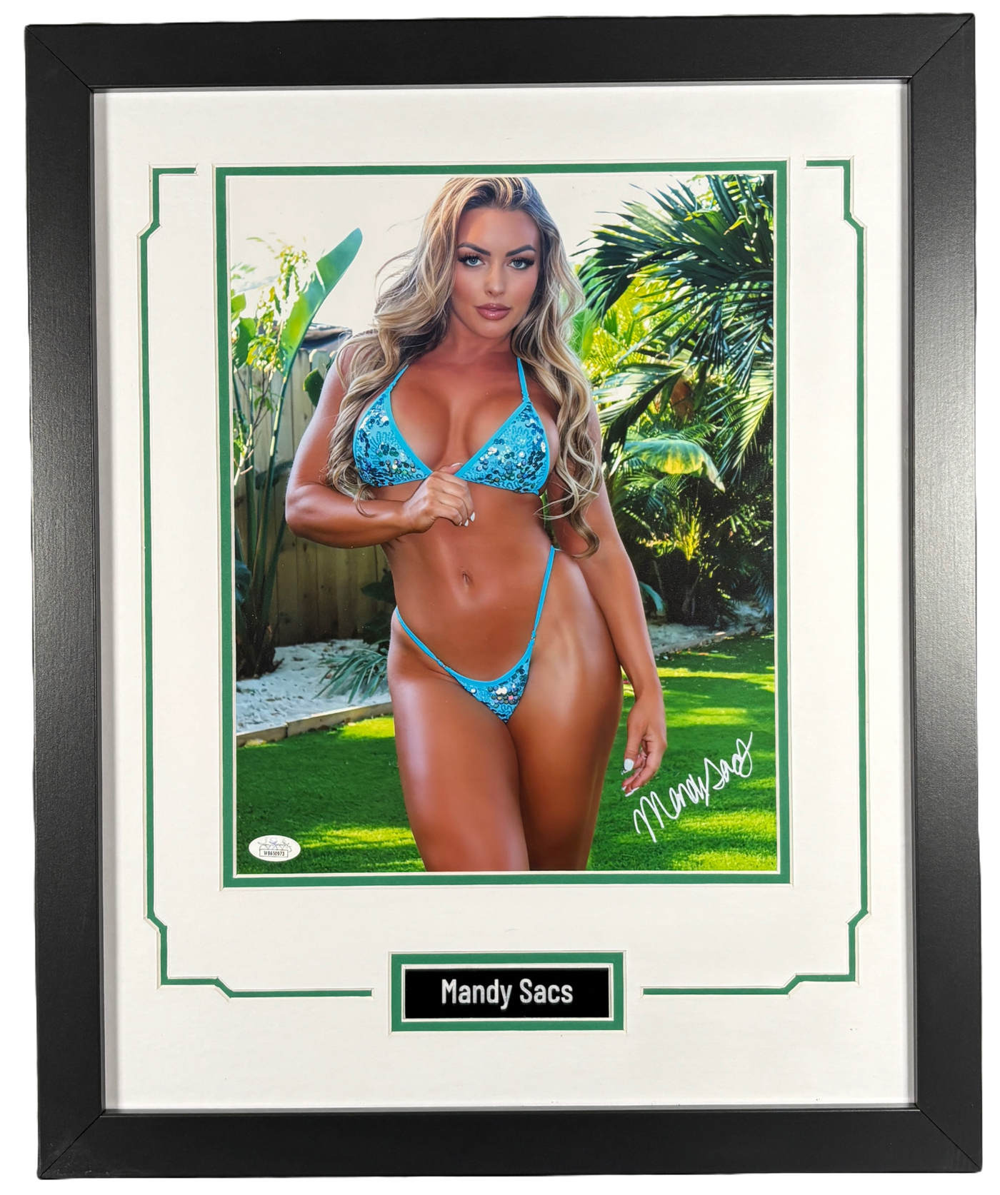 Mandy Sacs Signed Custom Framed 11x14 Photo WWE Mandy Rose Autographed JSA COA