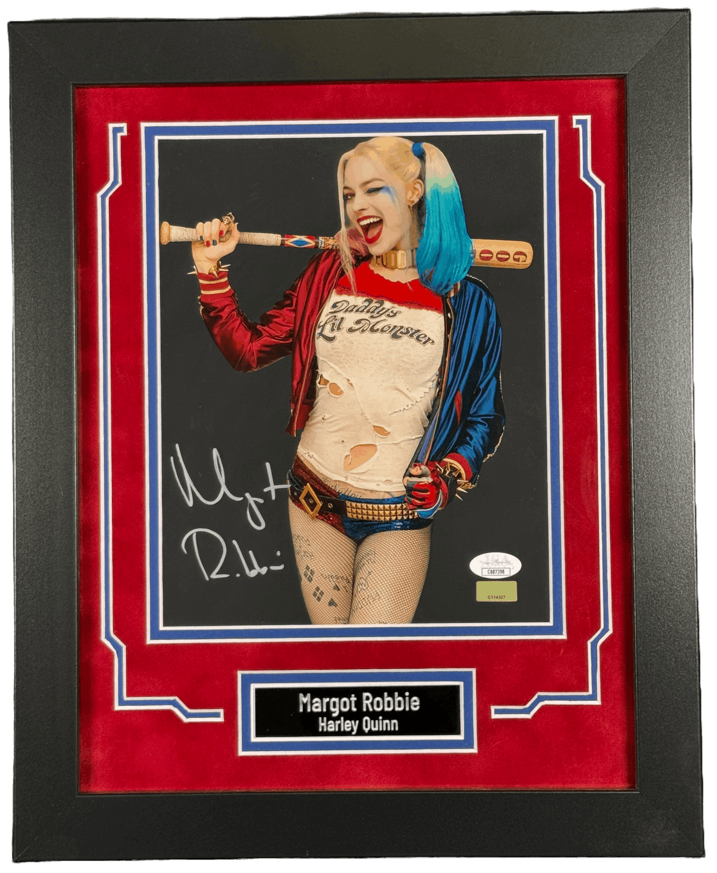 Margot Robbie Signed 8x10 Photo Custom Framed Harley Quinn Autographed JSA COA