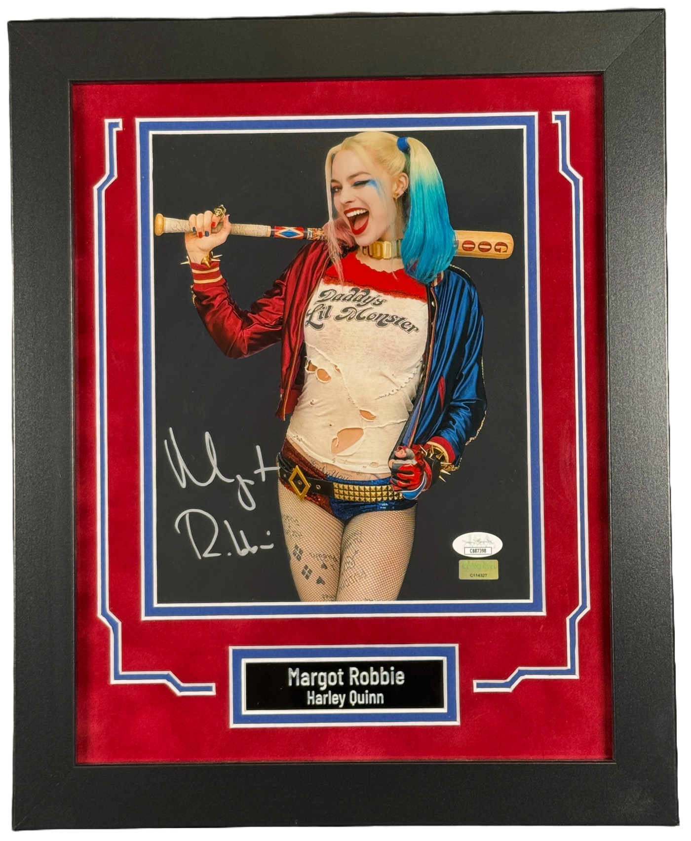 Margot Robbie Signed 8x10 Photo Custom Framed Harley Quinn Autographed JSA COA
