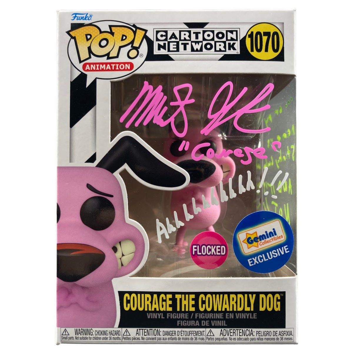 Marty Grabstein Signed Funko POP Cartoon Network Courage The Cowardly Dog JSA Z1