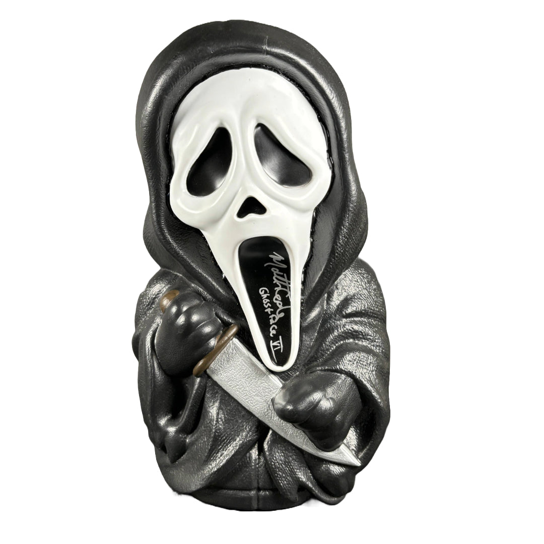 Mathieu Coderre Signed Spirit Halloween Ghost Face Light-Up Porch Buddy JSA COA