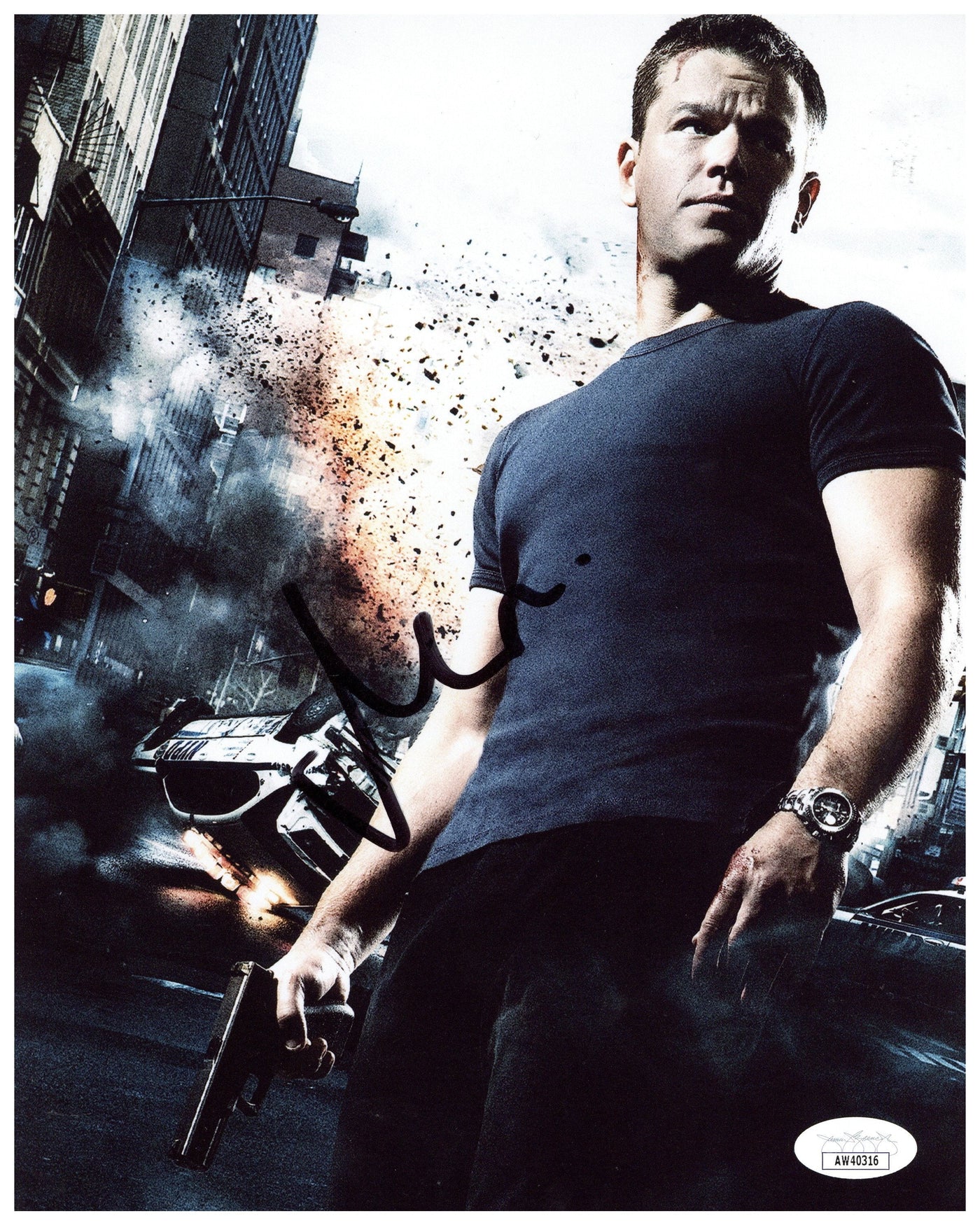 Matt Damon Signed 8x10 Photo The Bourne Identity Autographed Authentic JSA COA