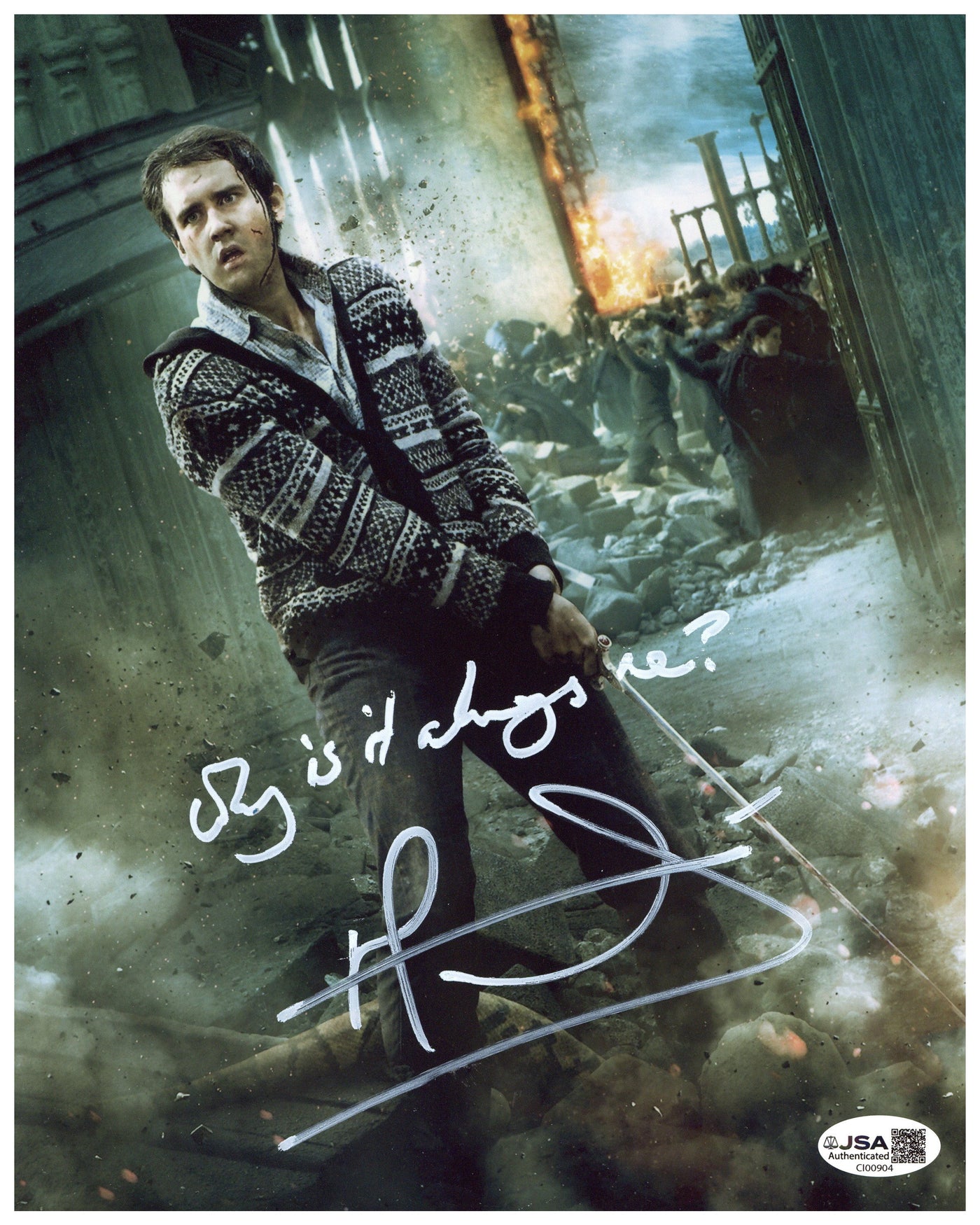 Matthew Lewis Signed 8x10 Photo Harry Potter Neville Longbottom Autographed JSA