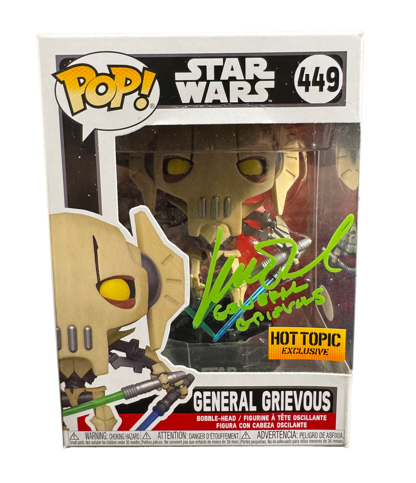 Matthew Wood Signed Funko Pop Star Wars General Grievous Autographed JSA