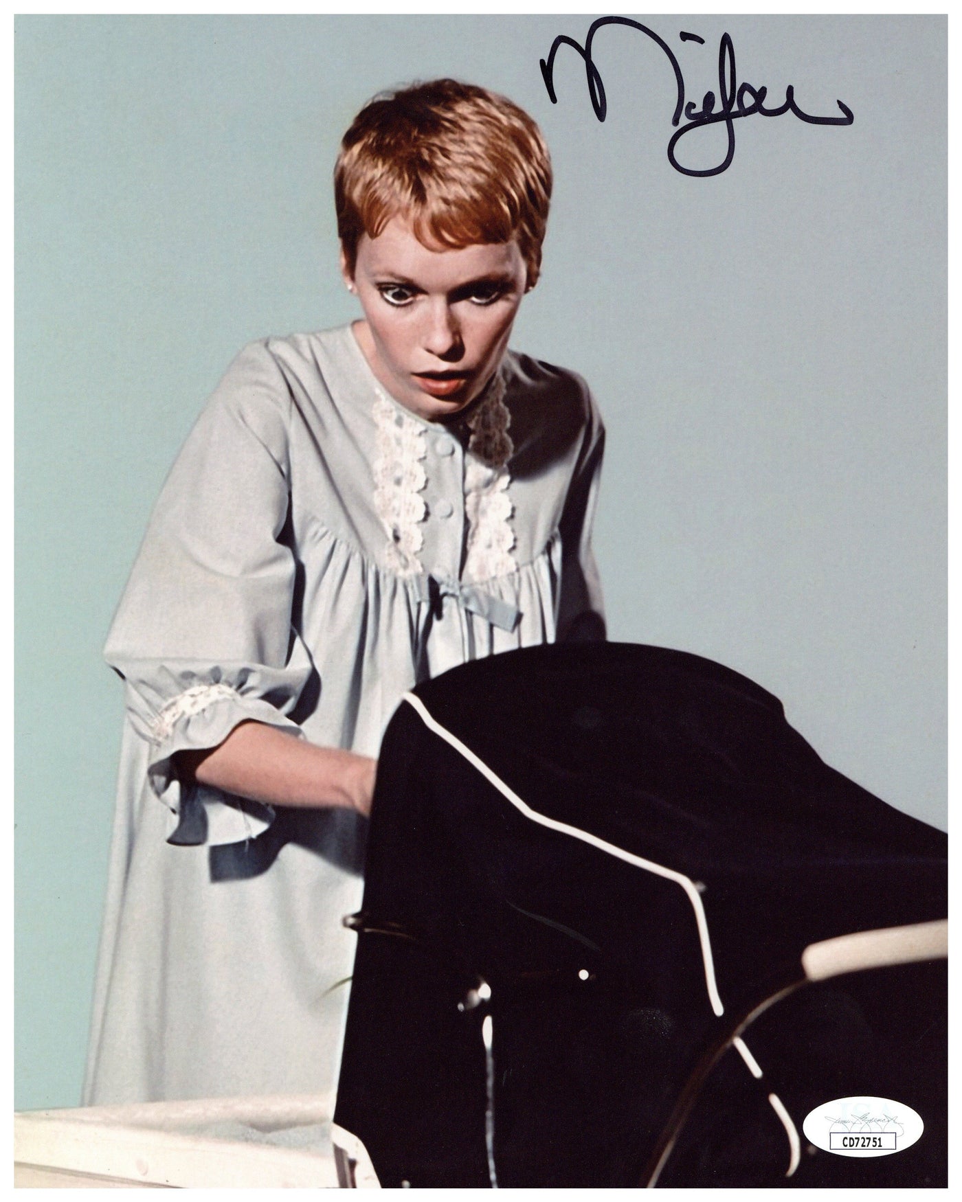 Mia Farrow Signed 8x10 Photo Rosemary's Baby Horror Autographed JSA COA #2