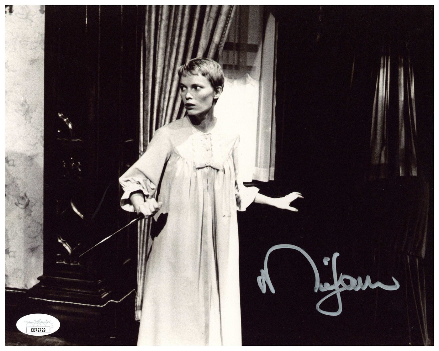 Mia Farrow Signed 8x10 Photo Rosemary's Baby Horror Autographed JSA COA #4