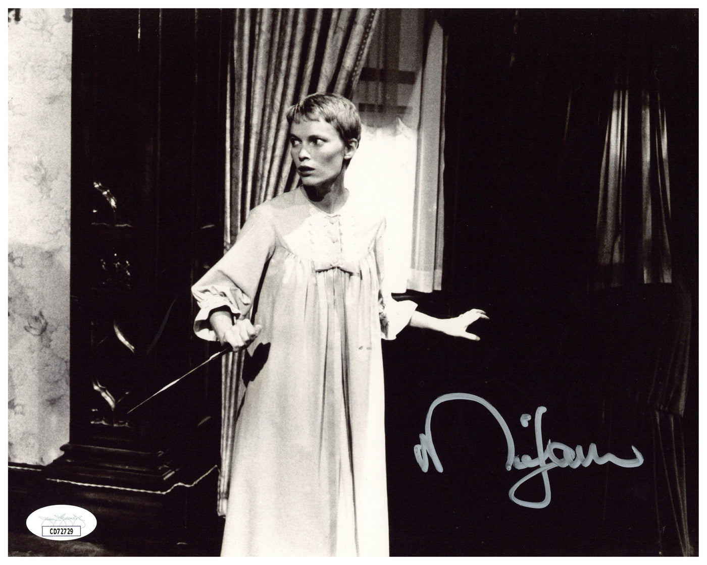 Mia Farrow Signed 8x10 Photo Rosemary's Baby Horror Autographed JSA COA #4